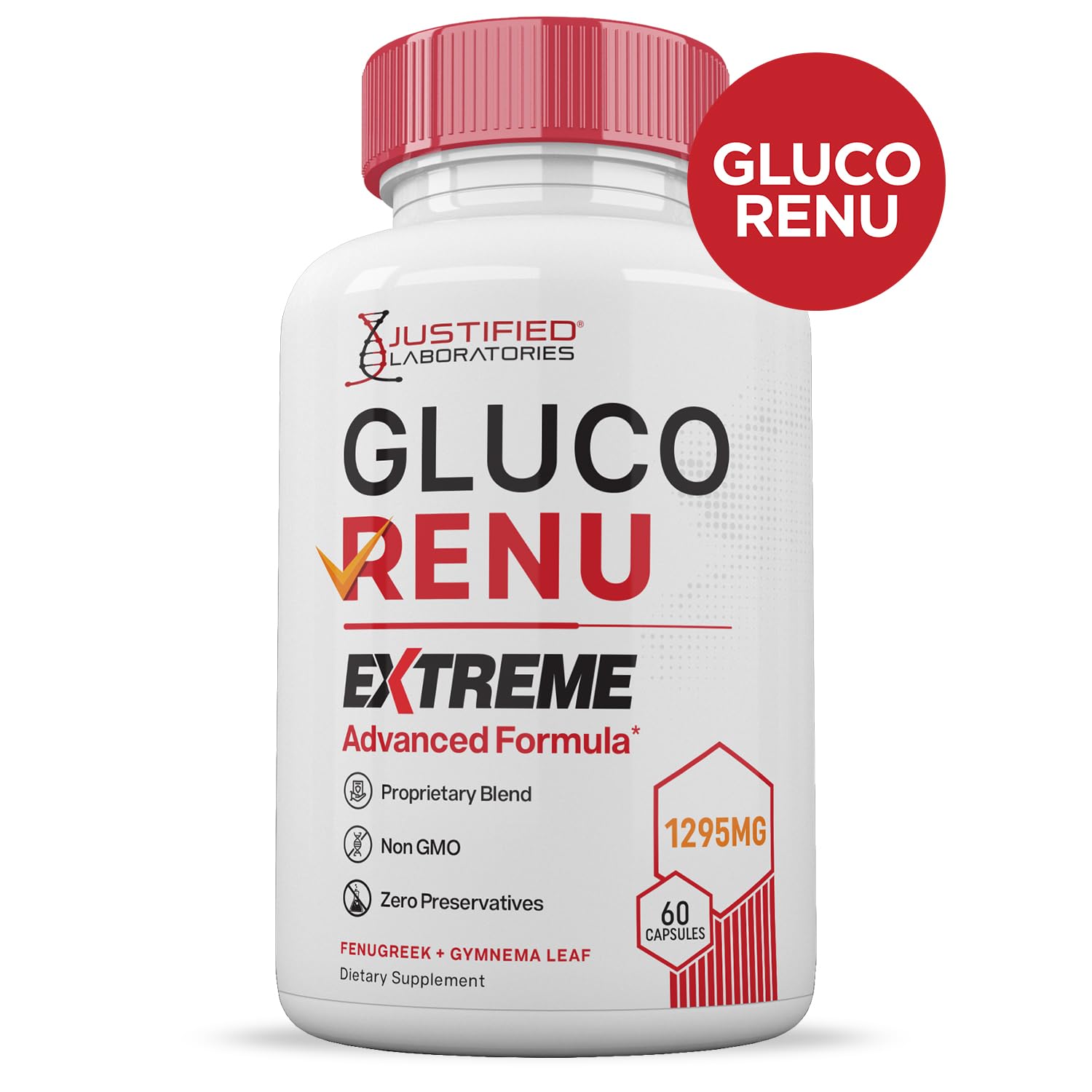 Gluco Renu Extreme 1295MG Glyco Support Pills Advacned Formula Gluo Renew Glycogen Support Formulated with Turmeric Berberine Resveratrol Garlic Bitter Melon Milk Thistle 60 Capsules Justified Laboratories buy supplements canada