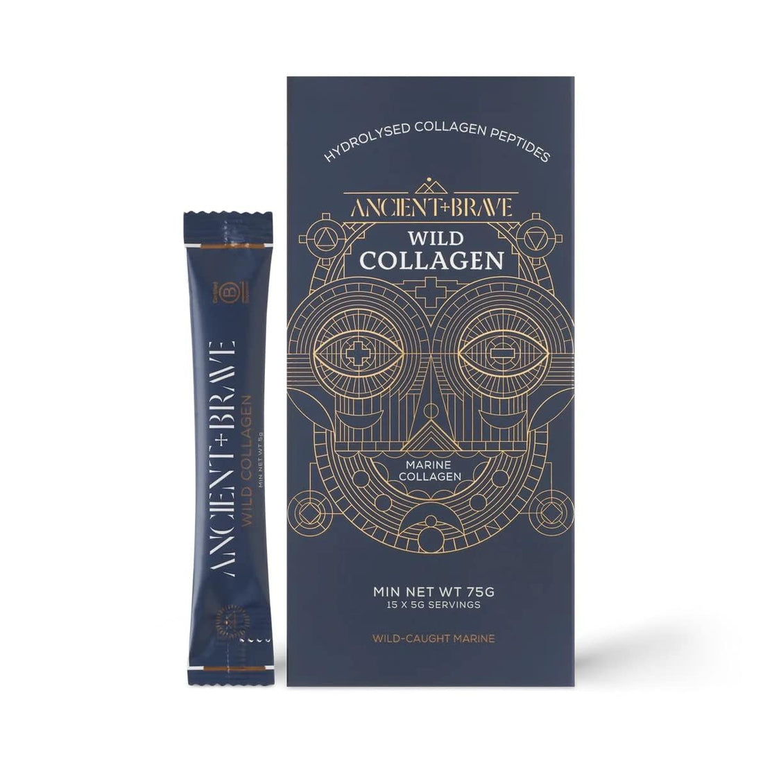 Ancient + Brave Wild Collagen Sachets 15 x 5g - Wild Caught Marine Collagen Powder Ancient + Brave buy supplements canada