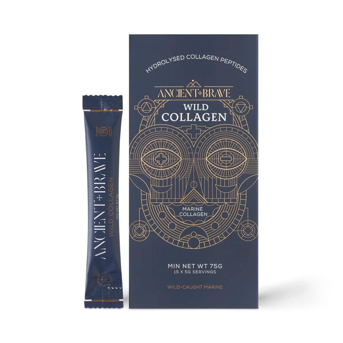 Ancient + Brave Wild Collagen Sachets 15 x 5g - Wild Caught Marine Collagen Powder Ancient + Brave buy supplements canada