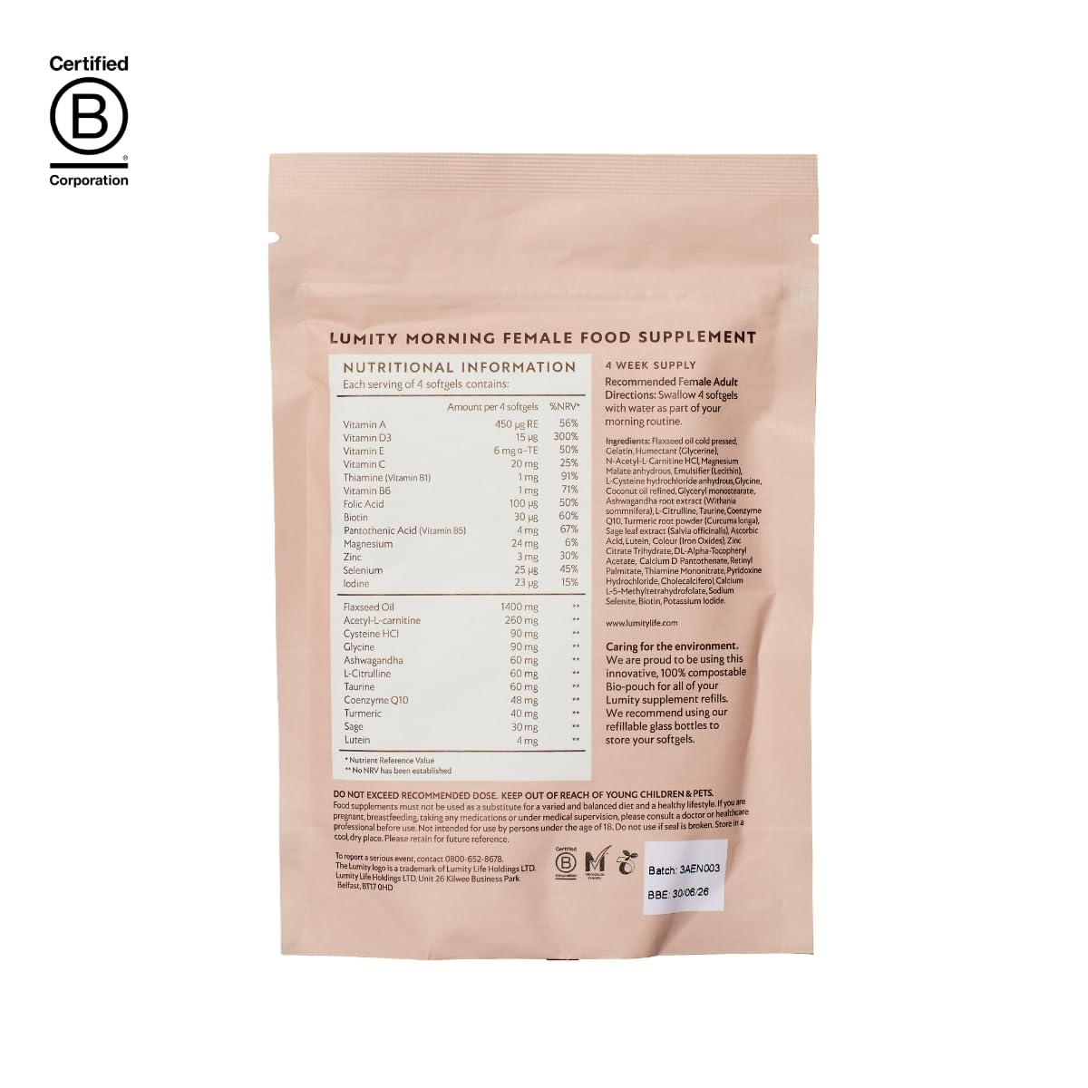 Lumity Morning & Night Female Supplement - 24-Hour Nutritional Support for Perimenopause, Energy, Sleep Quality, Hormones, Skin & Eye Health - Vitamins, Minerals, Amino Acids & Omega 3s, 4-Week Supply LUMITY buy supplements canada