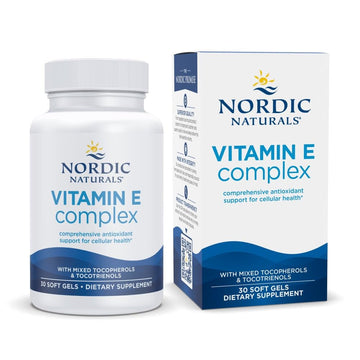 Nordic Naturals Vitamin E Complex, Unflavored - 30 Soft Gels - 6 Forms of Vitamin E for Antioxidant Support - Cellular Protection - Non-GMO - 30 Servings Nordic Naturals buy supplements canada