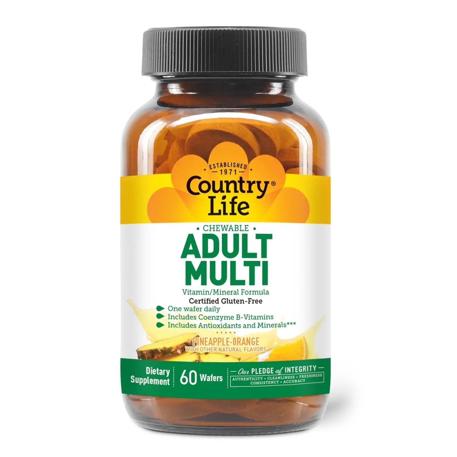 Country Life Adult Chewable Multivitamin with Coenzyme B-Vitamins, Antioxidants, Minerals, Pineapple-Orange Flavor Country Life buy supplements canada