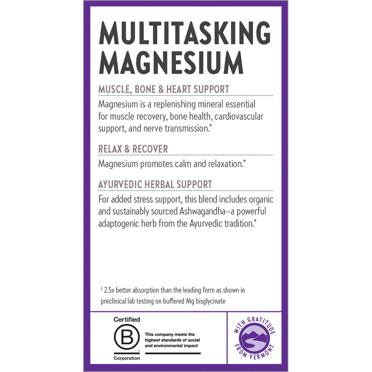 New Chapter Magnesium + Ashwagandha Supplement, 325 mg with Magnesium Glycinate for Muscle Relaxation & Recovery, Heart, Nerve & Bone Health, 2.5X Absorption, Non-GMO - 30 ct (1 Month Supply) New Chapter buy supplements canada