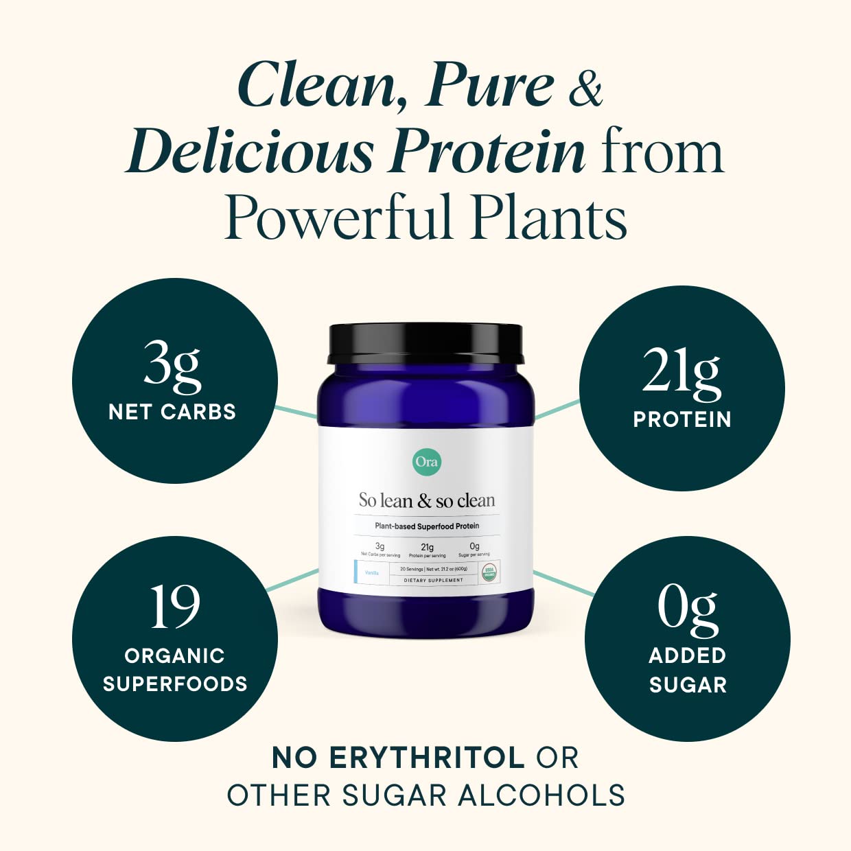 Ora Organic Protein Powder - 21g Plant-Based Protein for Women and Men Pre-Workout Ora Organic buy supplements canada