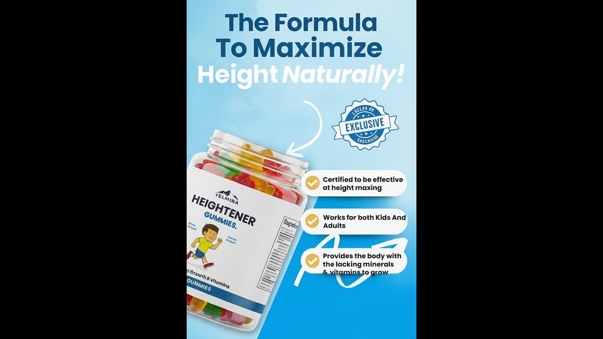 Velmira® Heightener Gummies for Bone Health & Development Support – Essential Vitamins & Minerals, Easy-to-Chew Gummies for Kids, Teens & Adults (Ages 5+) Velmira buy supplements canada