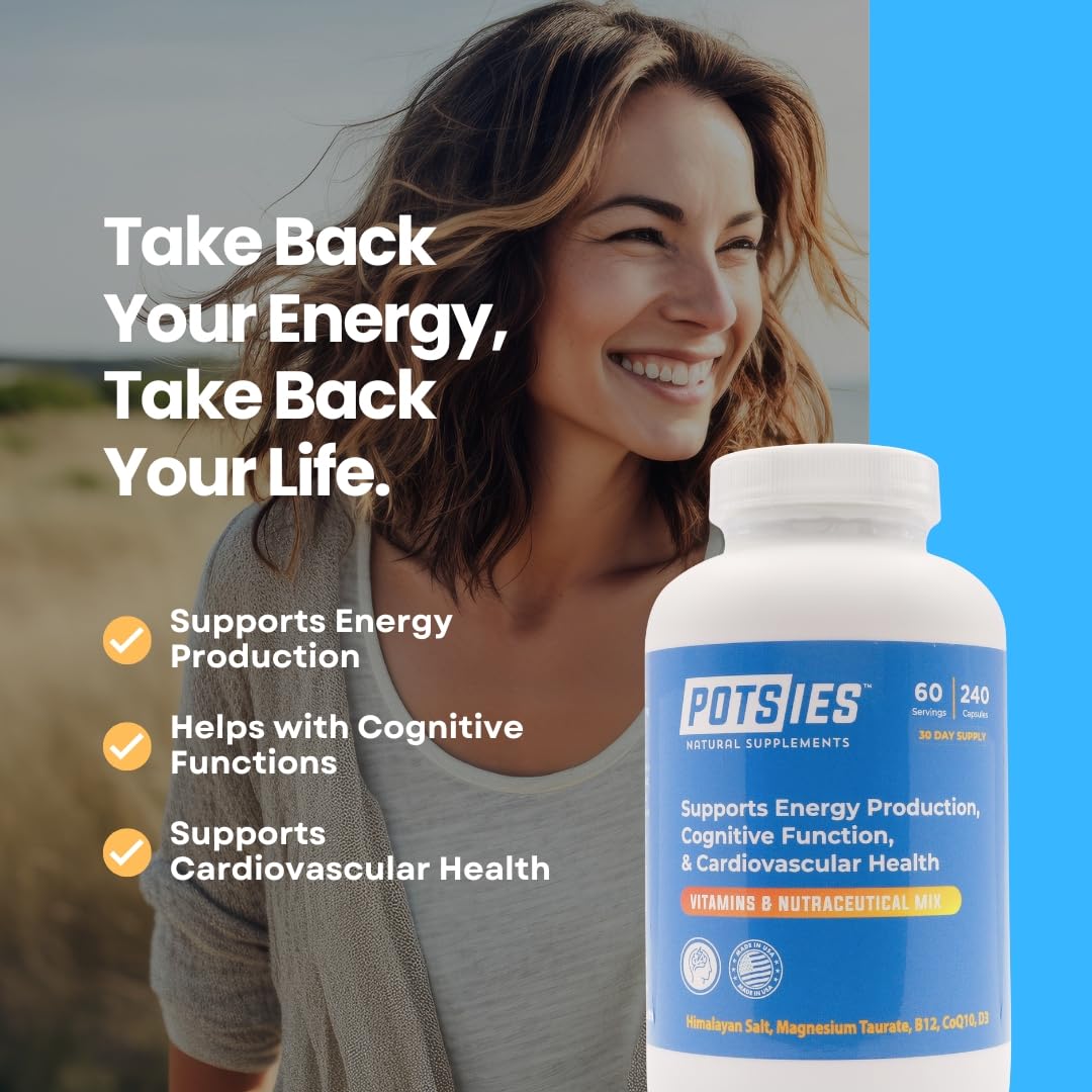 Potsies POTS Supplement Vitamin & Nutraceutical Mix Capsules for Pots Syndrome | POTS Management Essentials | 240 Capsules - 30 Day Supply Potsies buy supplements canada