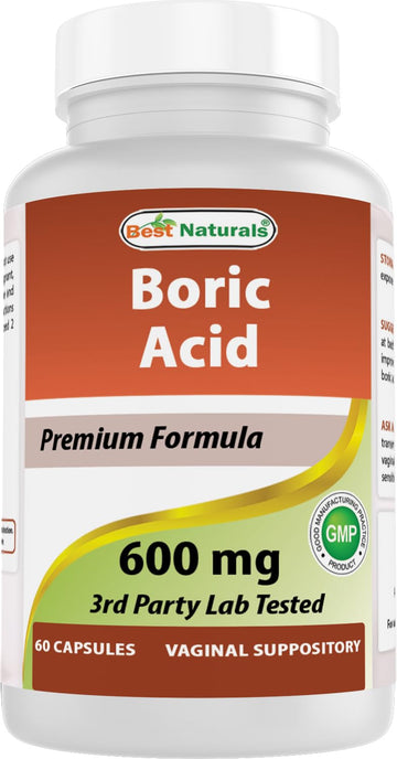 Best Naturals Boric Acid Vaginal Suppositories - Made in USA - USP Medical Grade Fine Powder, Easy Dissolve, Third Party Tested - 60 Count Best Naturals buy supplements canada
