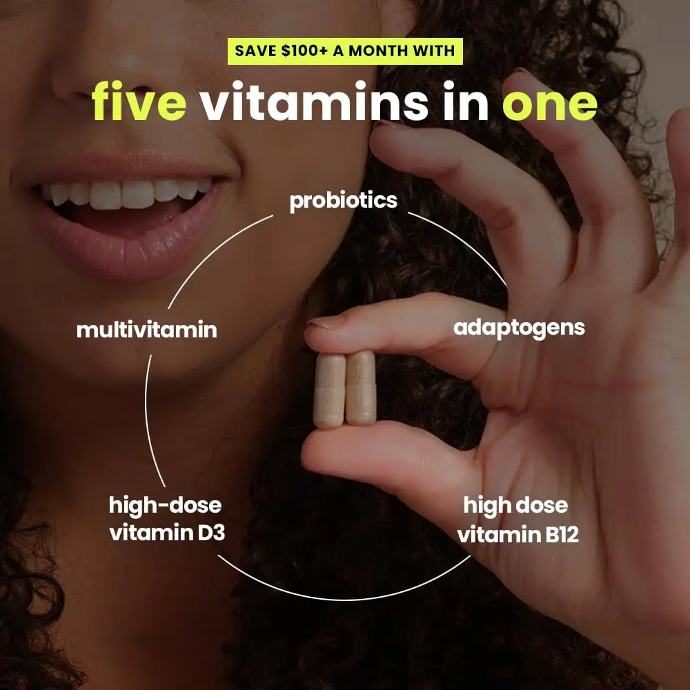 Mela Daily Essentials Multivitamin for Melanated Women - High-Dose Vitamin D3 and B12, Probiotics, Lion's Mane, Ceylon Cinnamon Mela buy supplements canada