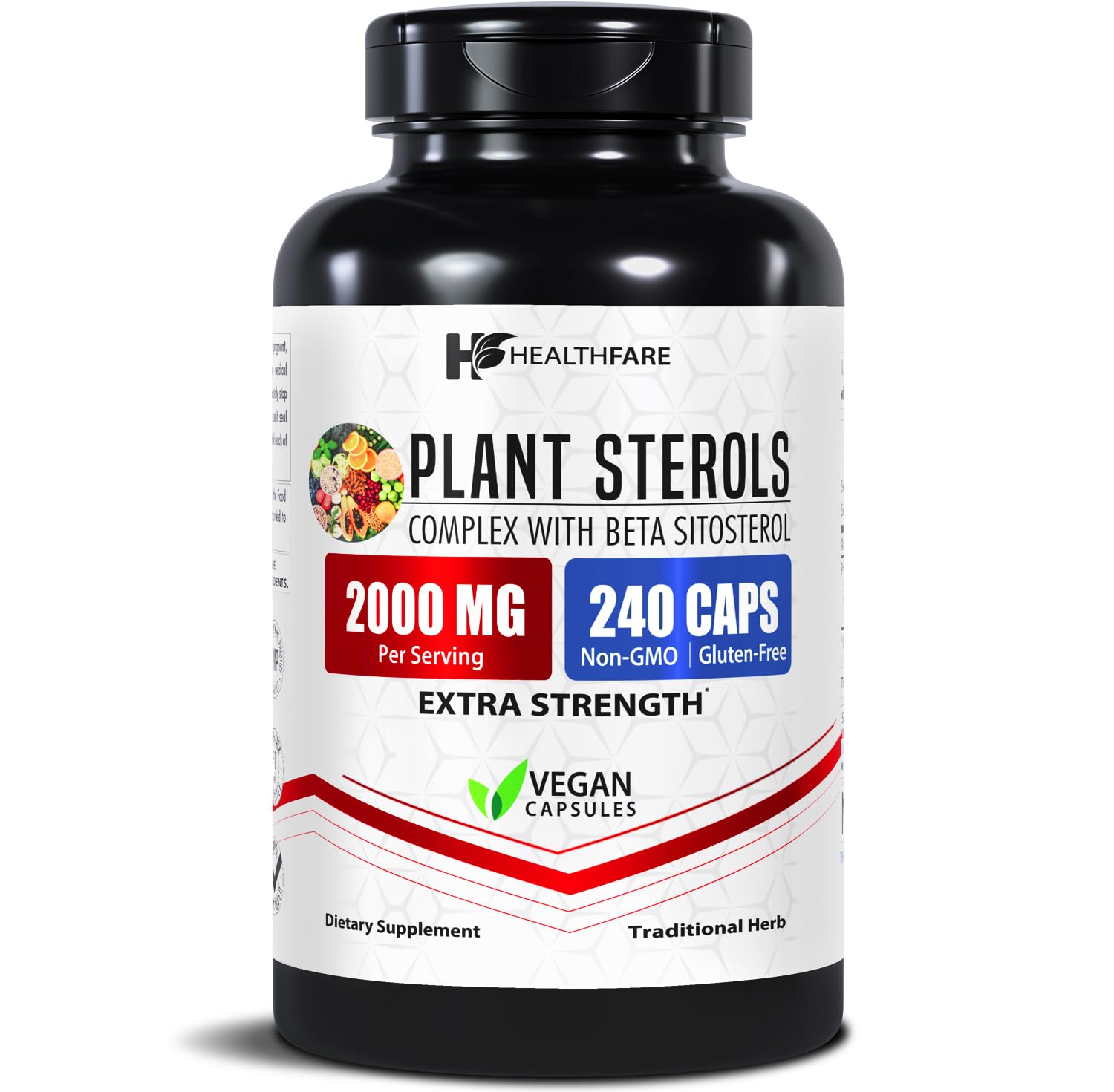 Healthfare Plant Sterols Capsules 2000mg | 240 Vegan Capsules | Beta Sitosterol & Phytosterol Complex | Plant-Based Supplement | Non-GMO & Gluten-Free | Made in the USA Healthfare buy supplements canada