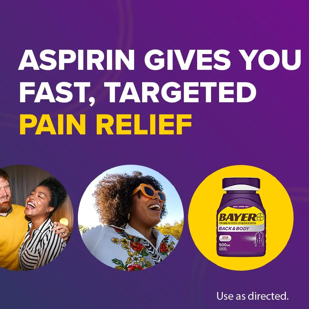 Bayer Extra Strength 500mg Aspirin Plus Caffeine for Powerful Pain Relief, 200 Coated Caplets Bayer buy supplements canada