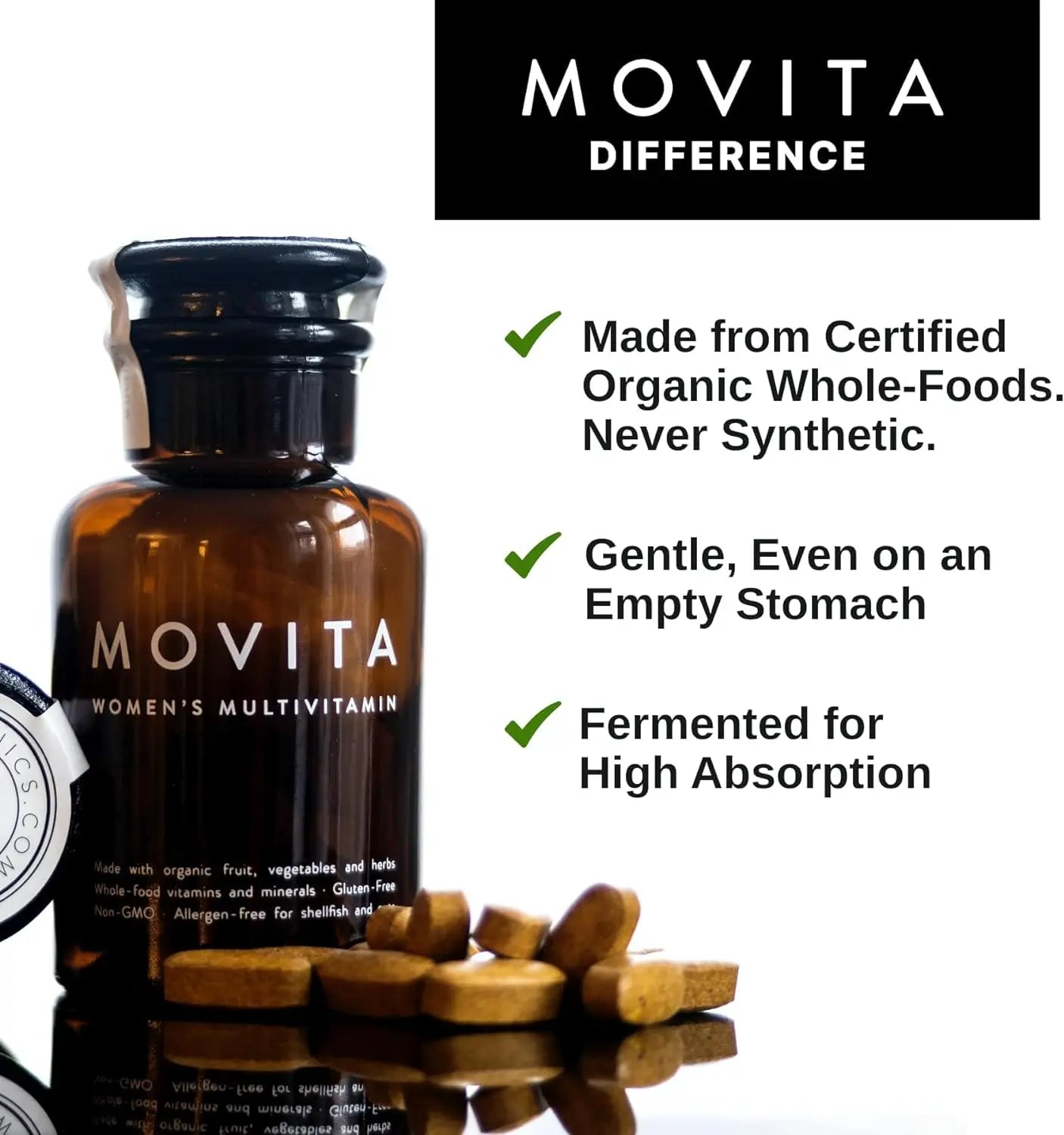 Movita Women’s Daily Multivitamin - Organic Fermented Whole Foods for Enhanced Energy, Immunity & Vitality - Vegan Movita buy supplements canada