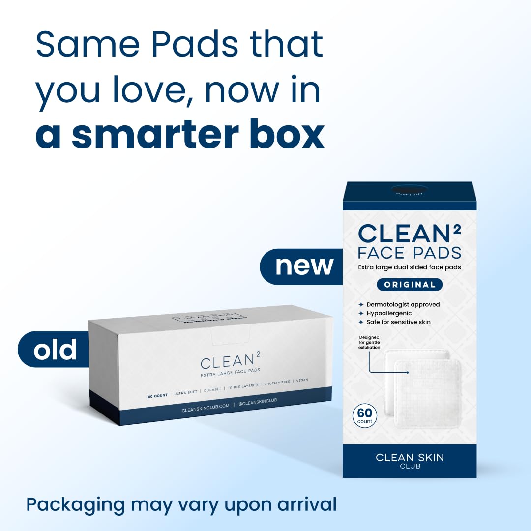 Clean Skin Club Clean² Pads 2.0 [NEW & Improved Edges] Guaranteed Not to Shed & Tear, Unique Triple Layers, Textured Side & Ultra Soft Side CLEAN SKIN CLUB buy supplements canada