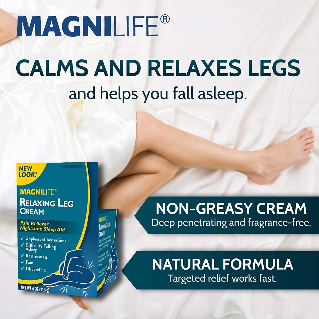 MagniLife Relaxing Leg Cream, Restless Legs, Deep Penetrating Topical for Pain, Naturally Soothe Cramping, Discomfort, and Tossing with Lavender and Magnesium - 4oz MagniLife buy supplements canada