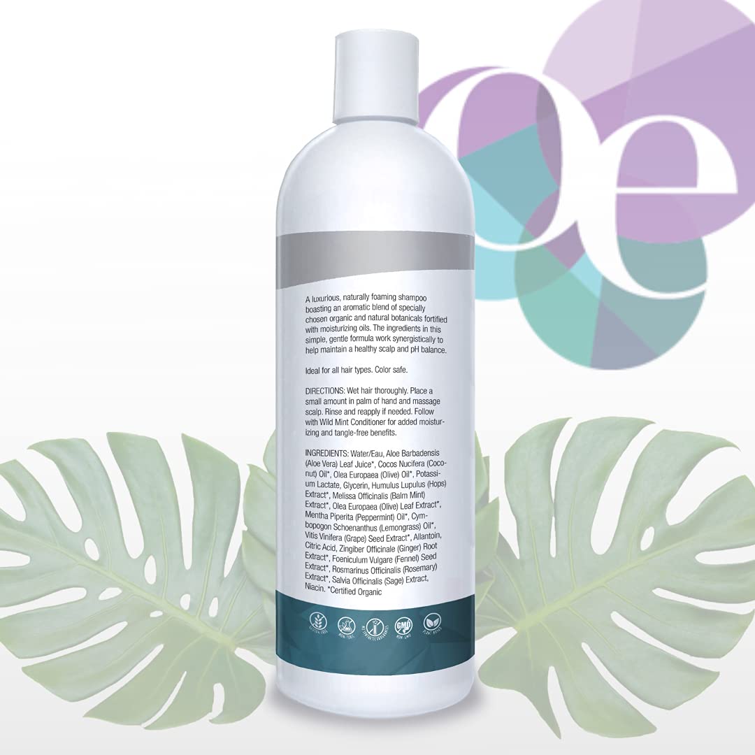 Organic Excellence Natural Organic Shampoo, Wild Mint & Rosemary, Chemical Free, Plant-Based, Toxin-Free, Cruelty-Free, Certified Herbs & Oils For Healthy Full-Bodied Hair 16 fl. oz Organic Excellence buy supplements canada