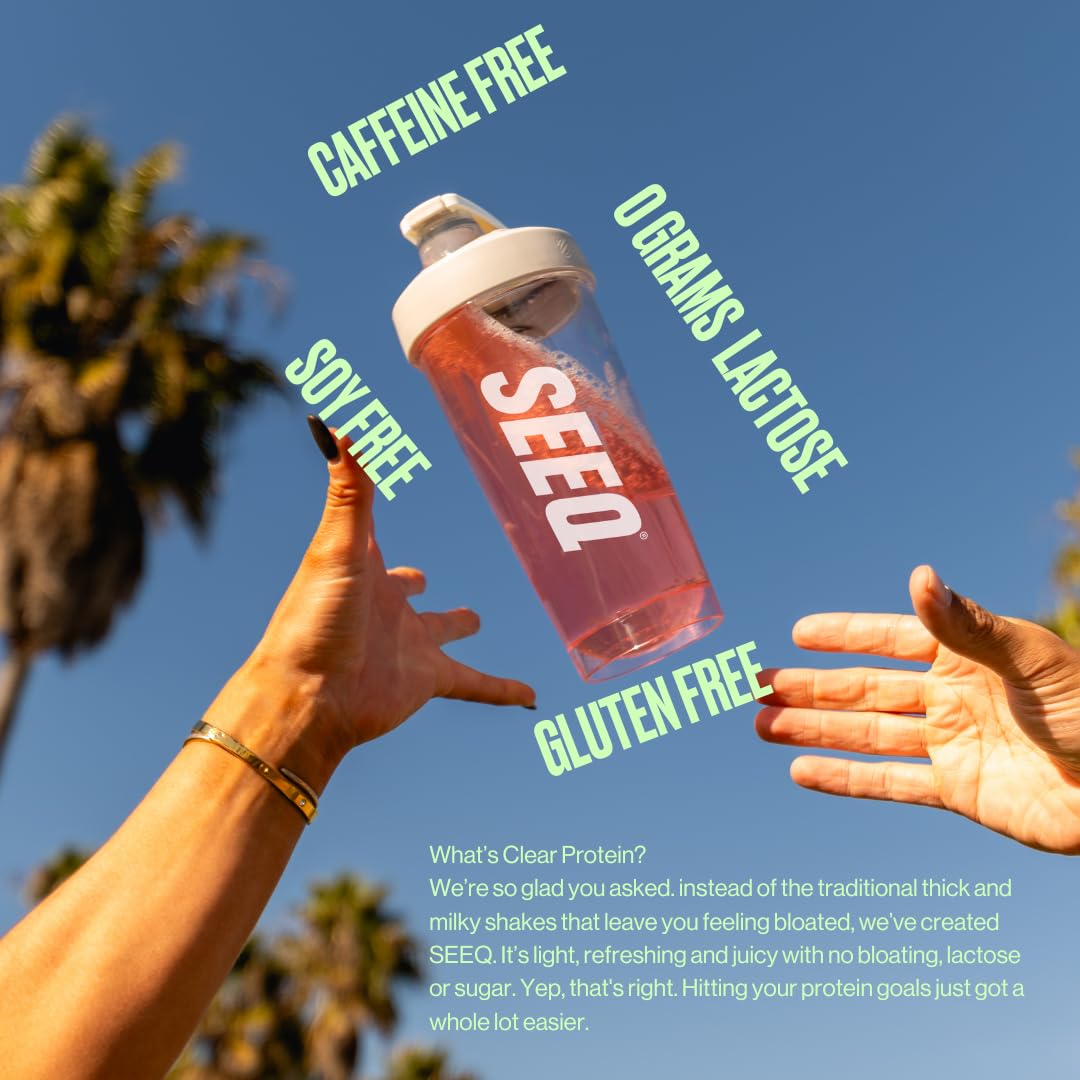 SEEQ Clear Protein Powder - Watermelon Wave - 22 Servings - 22g Clear Whey Protein Isolate - Zero Sugar - 0g Lactose - Allergen Friendly - GLP1 Support - Bone Health SEEQ buy supplements canada