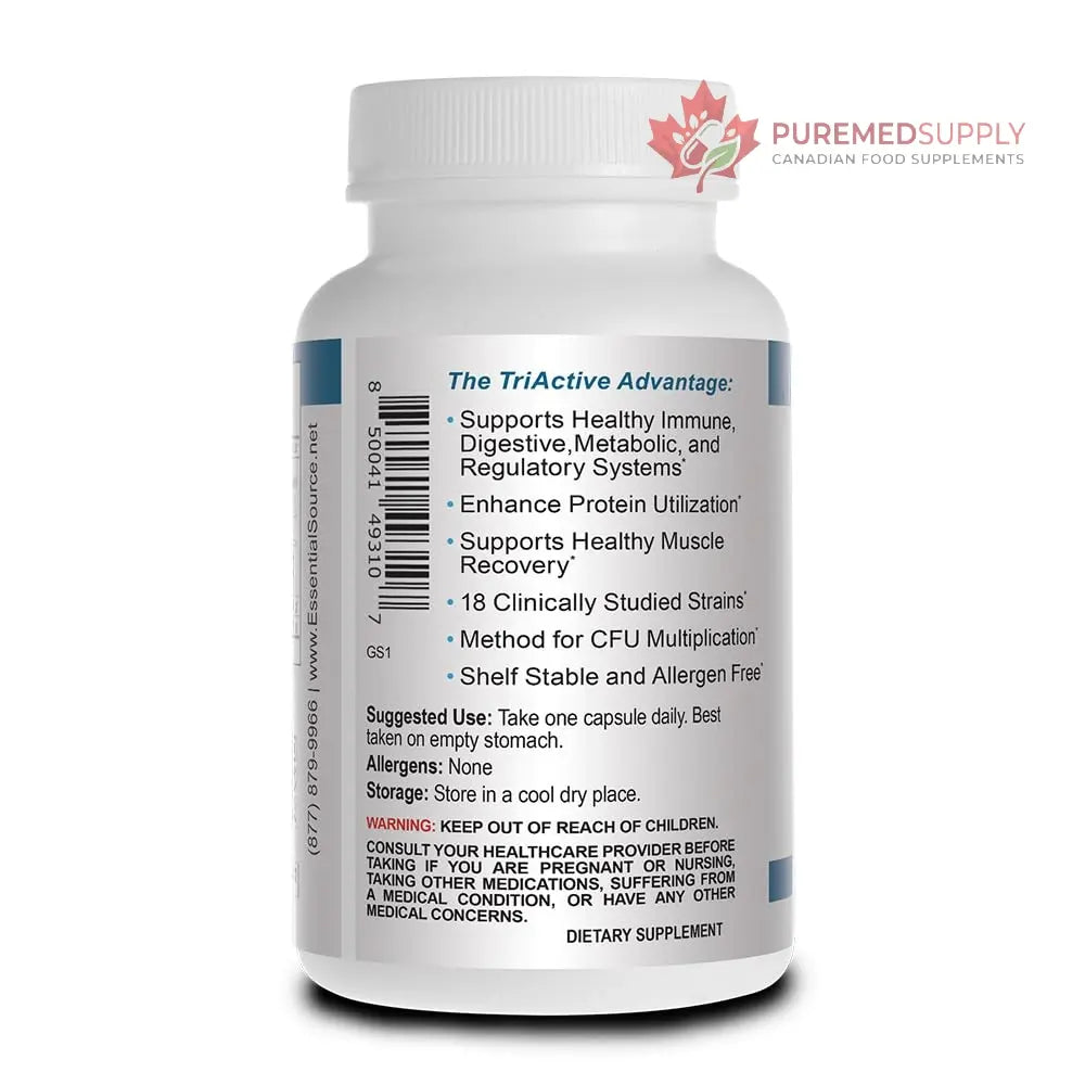 Essential Source TriActive Biotics for Men - Probiotic Capsules, 30 Billion CFU with Prebiotics & Blue Spirulina, Shelf Stable, Allergen Free, Digestive & Immune Support, 30 Count Essential Source buy supplements canada