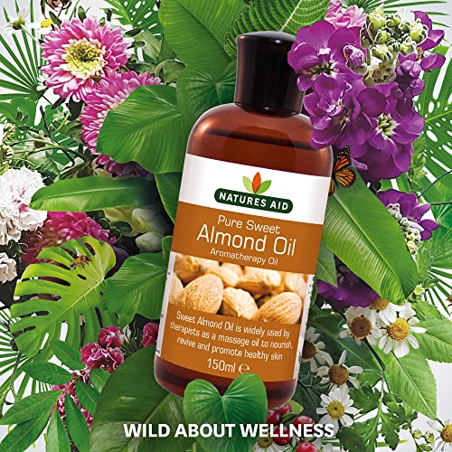 Natures Aid Almond Oil, Pure, Sweet Almond Oil, Massage Oil, Suited to Dry, Sensitive Skin natures aid buy supplements canada