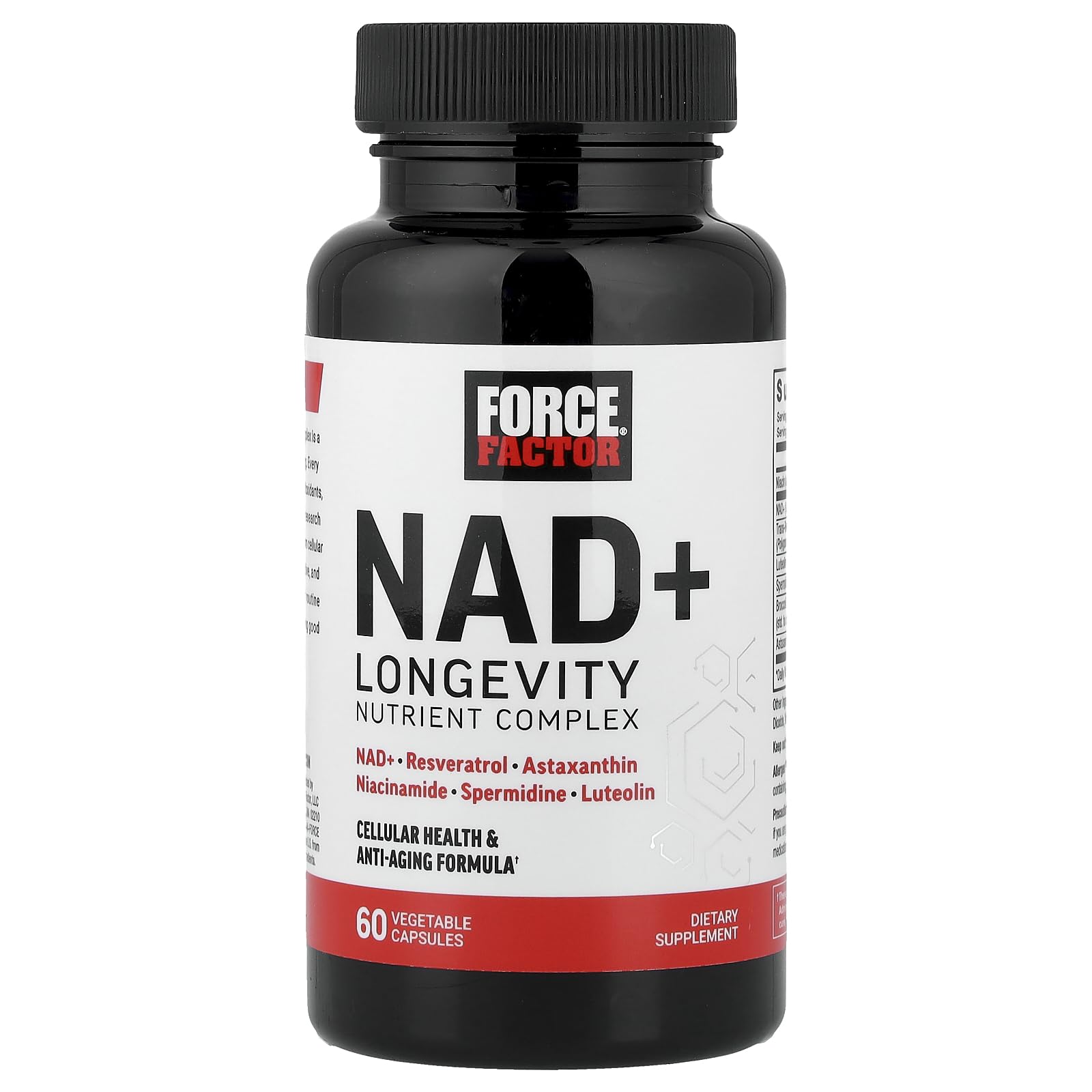 FORCE FACTOR NAD+ (NMN or Nicotinamide Riboside Alternative) with Resveratrol, Astaxanthin, Spermidine & Luteolin Complex, NAD to Support Cellular Health & Healthy Aging, 60 Capsules Force Factor buy supplements canada