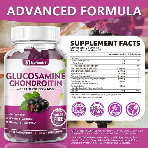 UPNEUTRI Glucosamine Chondroitin Gummies Sugar Free, Extra Strength 1500mg UPNEUTRI buy supplements canada