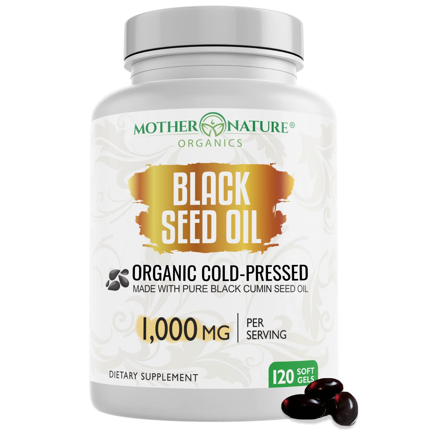 Black Seed Oil Capsules - 120 Count (Organic, Non-GMO Liquid) Premium Cold Pressed Mother Nature Organics Superfoods For Organic Living buy supplements canada