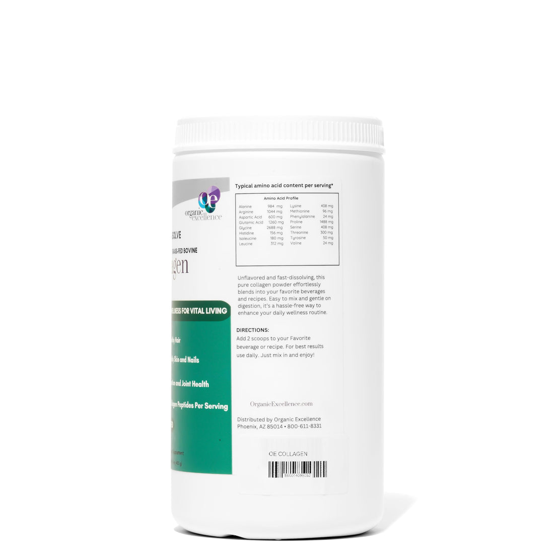 Organic Excellence Collagen Peptides, Grass-Fed Bovine Unflavored Collagen Powder Type I & III Hydrolyzed Collagen, Support Skin, Joints, Gut, Hair, Nails, Non-GMO, 12g Protein/Serving, 16 oz (453g) Organic Excellence buy supplements canada