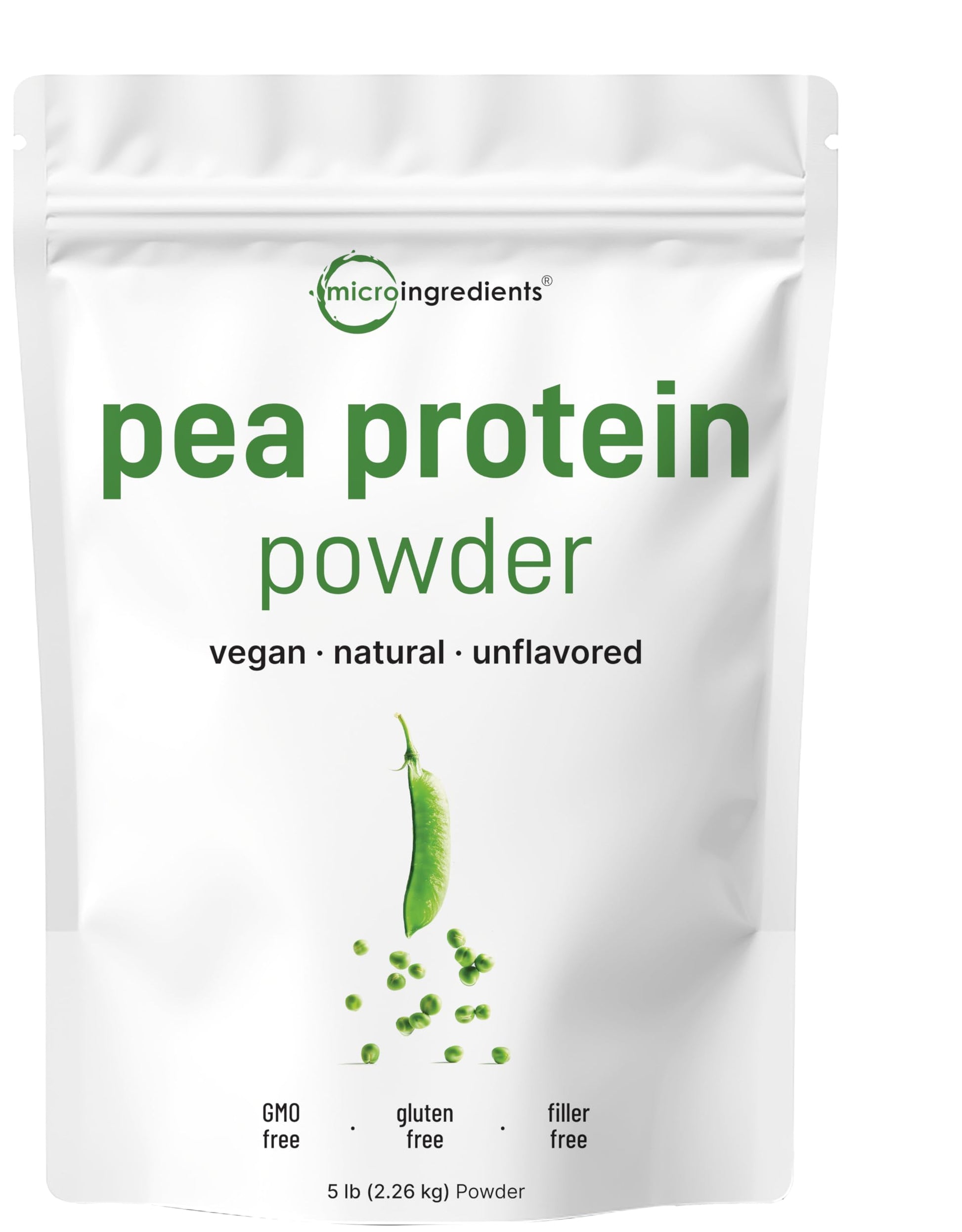 Micro Ingredients North American Grown, Pea Protein Powder, 5 Pounds | Plant Based, Unflavored | Complete Vegan Protein Source with BCAAs & EAAs – 27g Serving | Non-GMO, Keto Friendly Micro Ingredients buy supplements canada