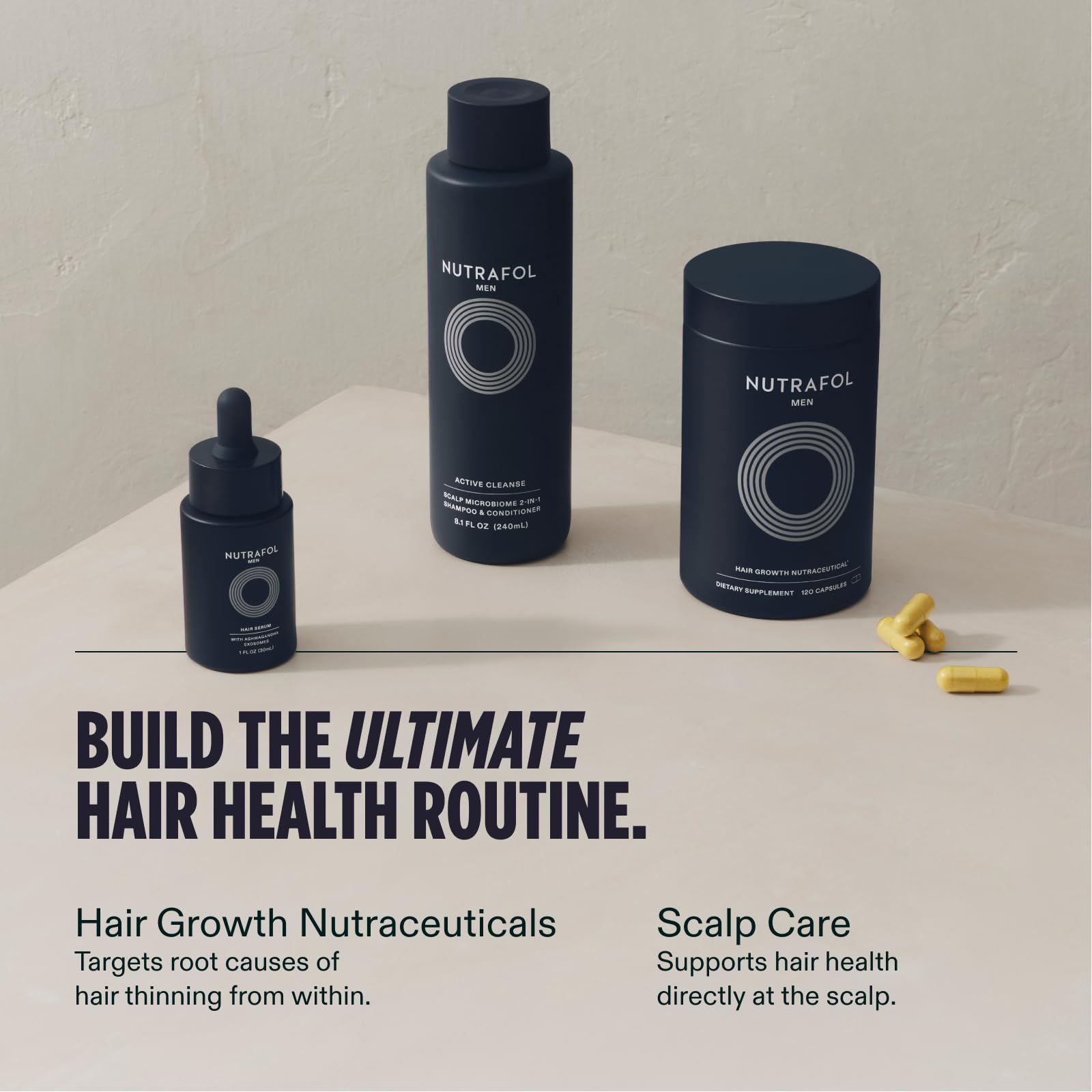Nutrafol Men's Hair Growth Supplements, Clinically Tested for Visibly Thicker Hair and Scalp Coverage, Dermatologist Recommended - 1 Month Supply Nutrafol buy supplements canada