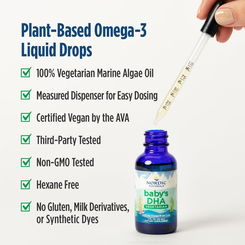 Nordic Naturals Baby’s DHA Vegetarian, Unflavored - 1050 mg Plant-Based Omega-3-1 oz - Supports Brain & Vision Development in Babies - Non-GMO, Vegan - 15 Servings Nordic Naturals buy supplements canada