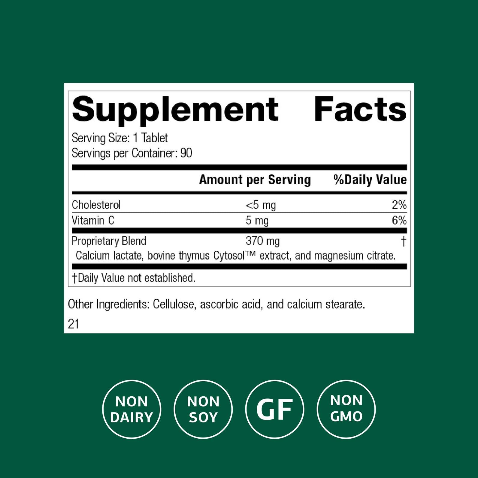 Standard Process Thymex - Cytosol Extract Dietary Supplement for Immune Health - Gluten-Free, Non-Dairy, & Non-Soy - 90 Tablets (90 Servings) Standard Process Inc. buy supplements canada