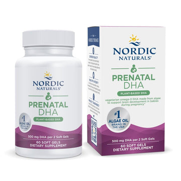 Nordic Naturals Vegan Prenatal DHA, Unflavored - 60 Soft Gels - 500 mg Plant-Based DHA - Supports Brain Development in Babies & Healthy Pregnancy - Non-GMO - 30 Servings Nordic Naturals buy supplements canada