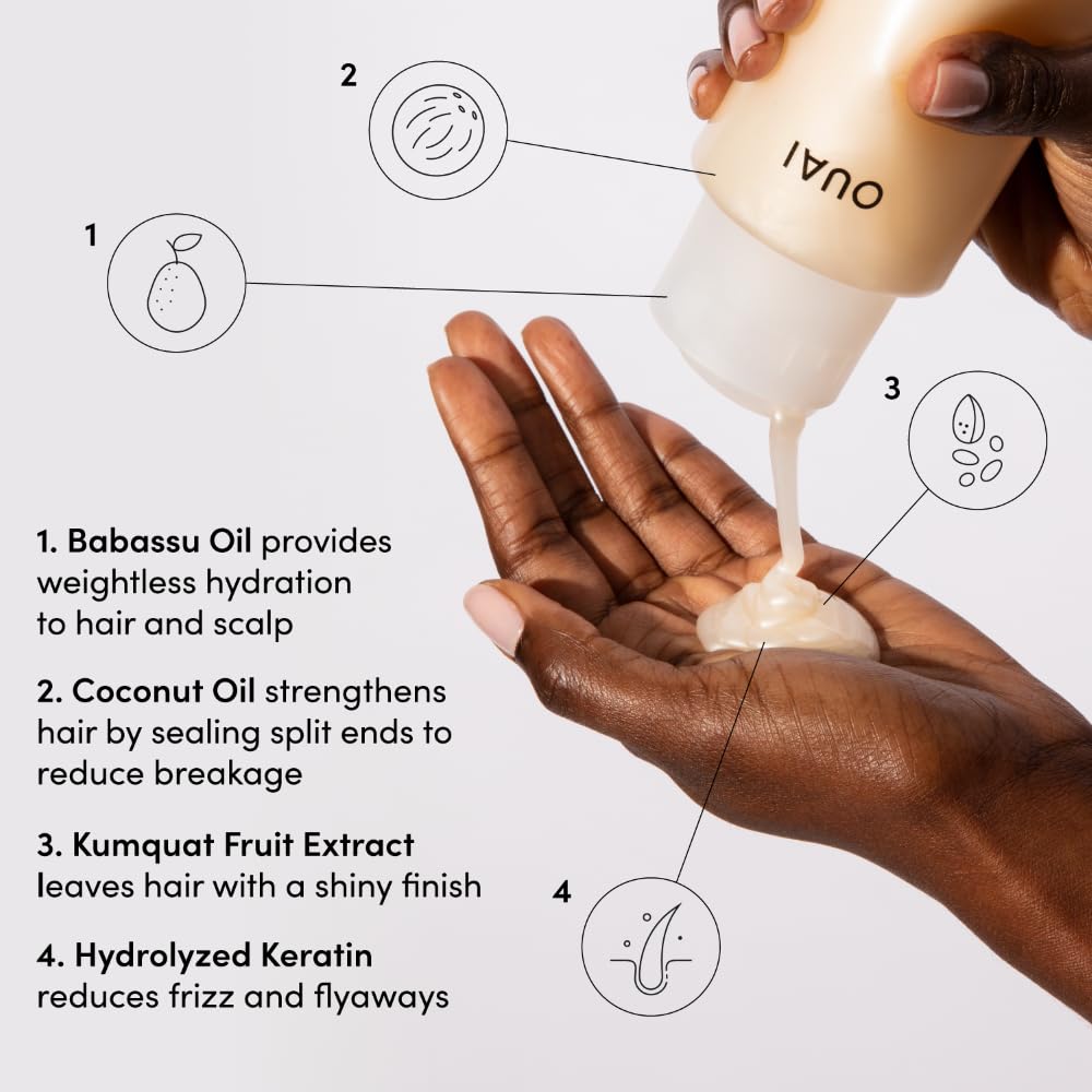 OUAI Medium Hair Shampoo & Conditioner Set, Travel Size - Hydrating Shampoo & Conditioner - With Coconut Oil, Babassu, Kumquat Extract & Keratin - Sulfate, Paraben & Phthalate Free (3 Oz) OUAI buy supplements canada