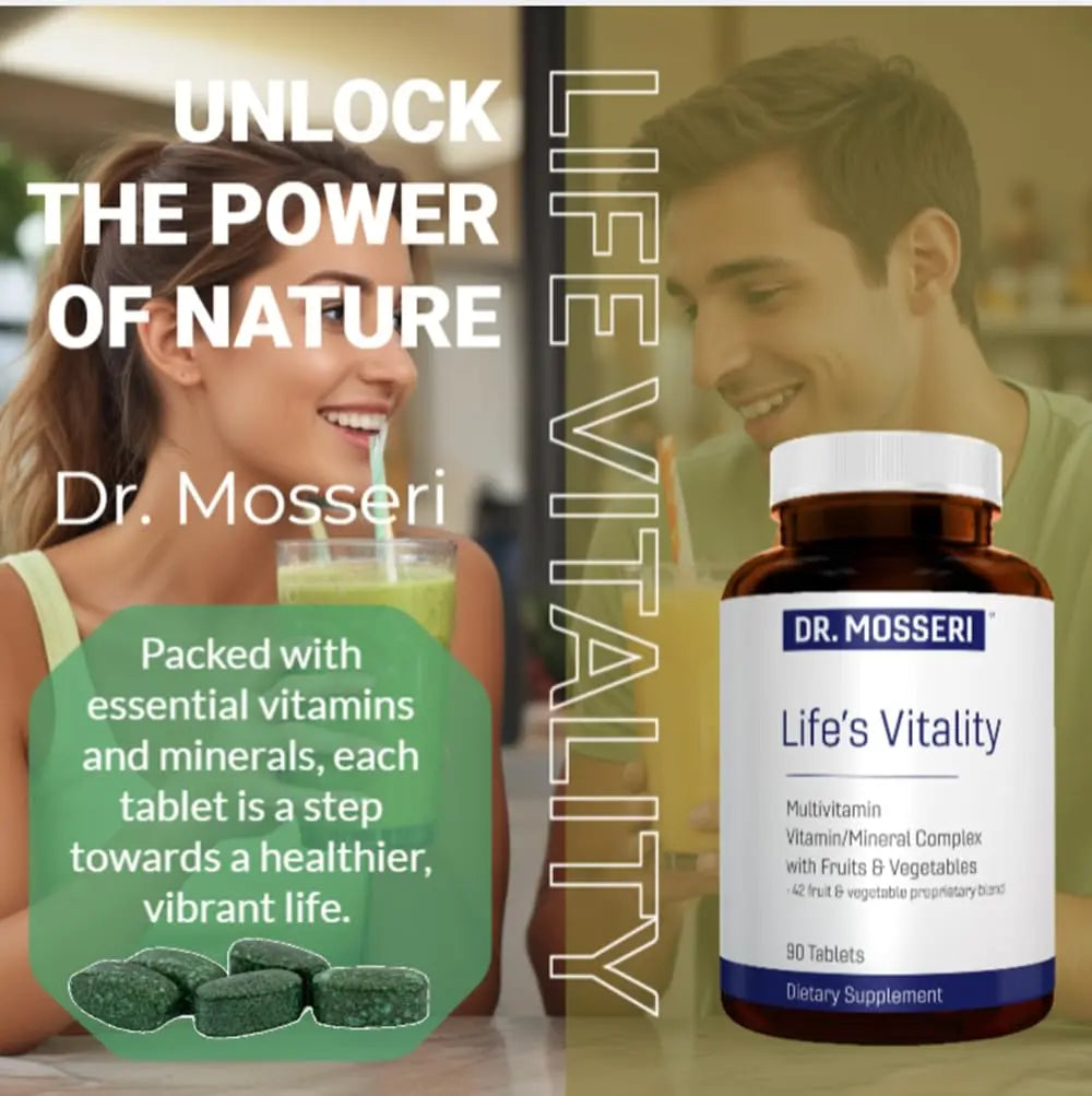 DR. MOSSERI Life's Vitality Vegan Multivitamin for Men & Women – Non-GMO Formula with 42 Fruits and Vegetables, Daily Multivitamin and Mineral Complex DR. MOSSERI buy supplements canada
