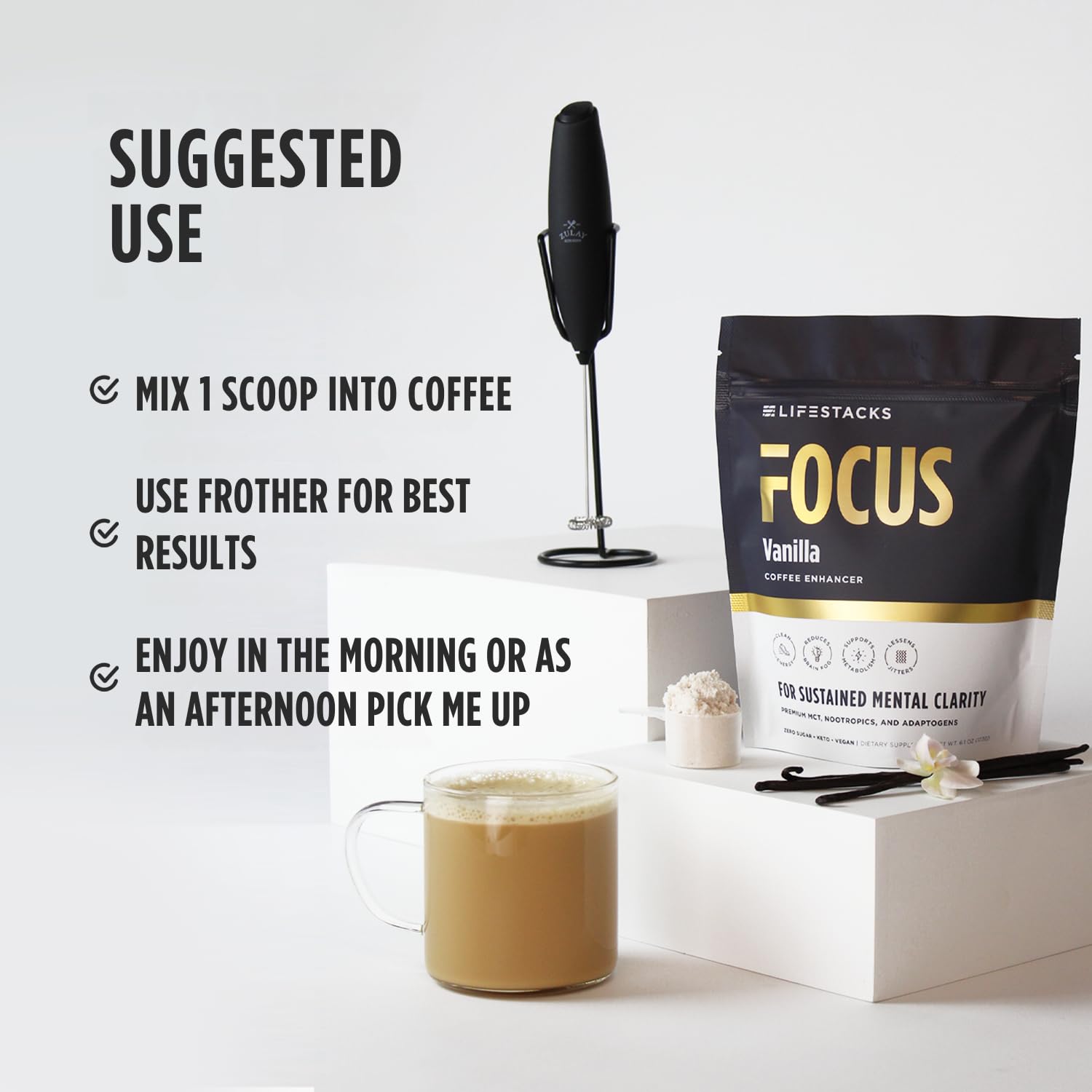 LIFESTACKS Focus Coffee Creamer for Energy & Clarity - MCT Powder + Nootropics + Adaptogens - Boost Productivity Without Jitters or Crash - Keto, Vegan, 0 Sugar - with Taurine, L-Tyrosine, Rhodiola LIFESTACKS buy supplements canada