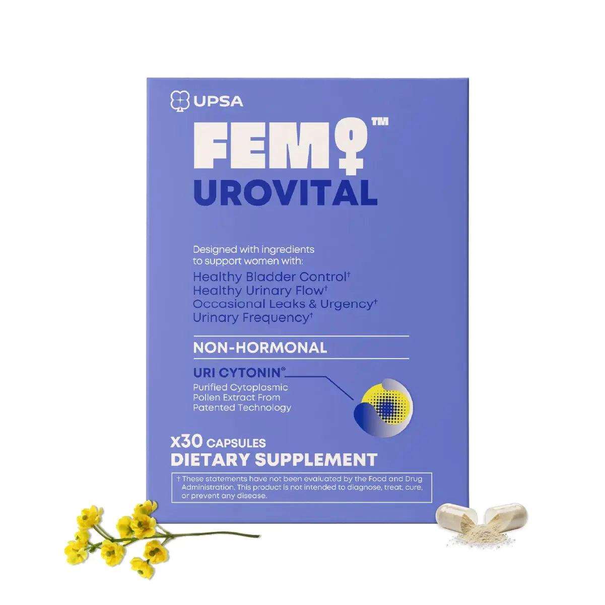 FEM Urovital Bladder Control Supplements - Overactive Bladder, Leakage & Urgency Relief - Non-Hormonal Urinary Tract Health Support for Women - 30 Capsules Upsa buy supplements canada