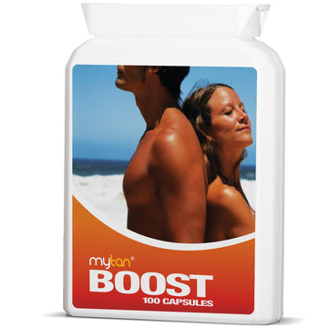 MyTan Boost Tan Pills | 100 Capsules | Sun Tan Accelerator | Natural Tanning Supplement | Tyrosine, Copper Multivitamin | 25-Day Extended Holiday Supply MyTan buy supplements canada