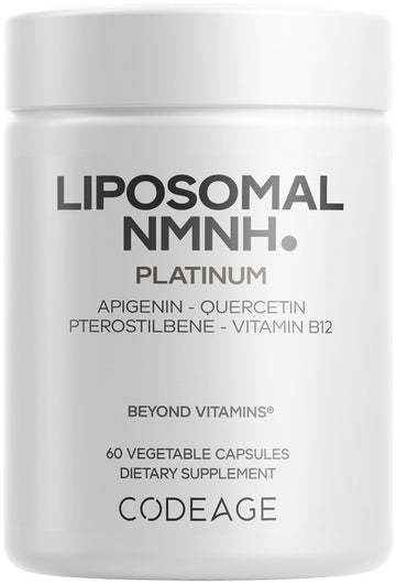 Codeage Liposomal NMNH Platinum - 500 mg NMNH Supplement, NAD+ Precursor with Quercetin, Pterostilbene, Apigenin, Active B Vitamins B2 Riboflavin & Vitamin B12 Methylcobalamin - Non-GMO - 60 Capsules Codeage buy supplements canada