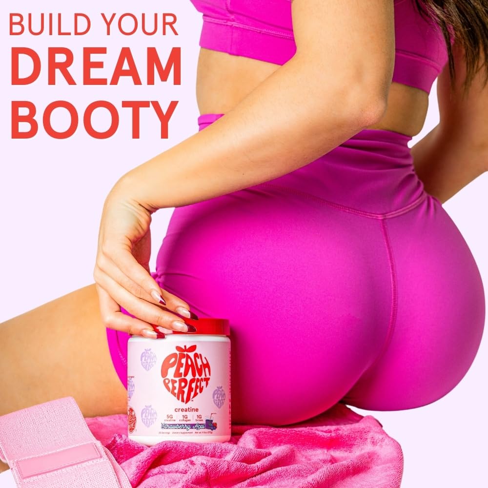 Peach Perfect Creatine Blend for Women – Micronized Creatine Monohydrate with BCAA & Collagen for Glute Strength Support – Pink Lemonade – 30 Servings Peach Perfect buy supplements canada