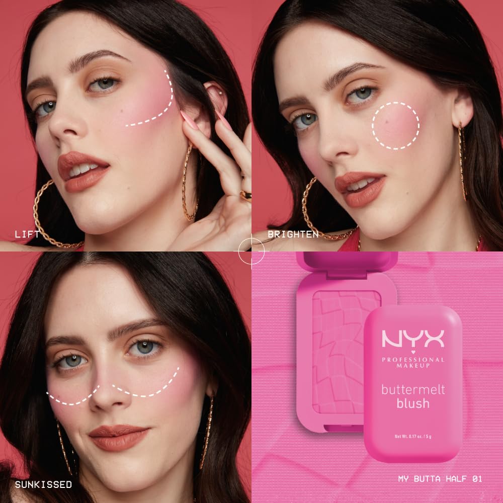 NYX PROFESSIONAL MAKEUP Buttermelt Powder Blush, Fade and Transfer-Resistant Blush, Up to 12HR Make Up Wear, Vegan Formula - For The Butta NYX PROFESSIONAL MAKEUP buy supplements canada
