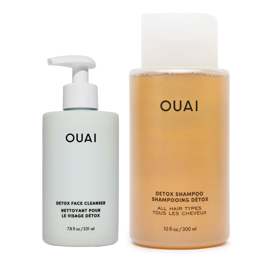 OUAI Detox Shower Routine Bundle - Gentle Detox Face Cleanser (7.8 Oz) and Clarifying Shampoo with Apple Cider Vinegar (10 Oz) - Removes Dirt, Oil, Product, Makeup, and Sunscreen - 2-Piece Bundle OUAI buy supplements canada