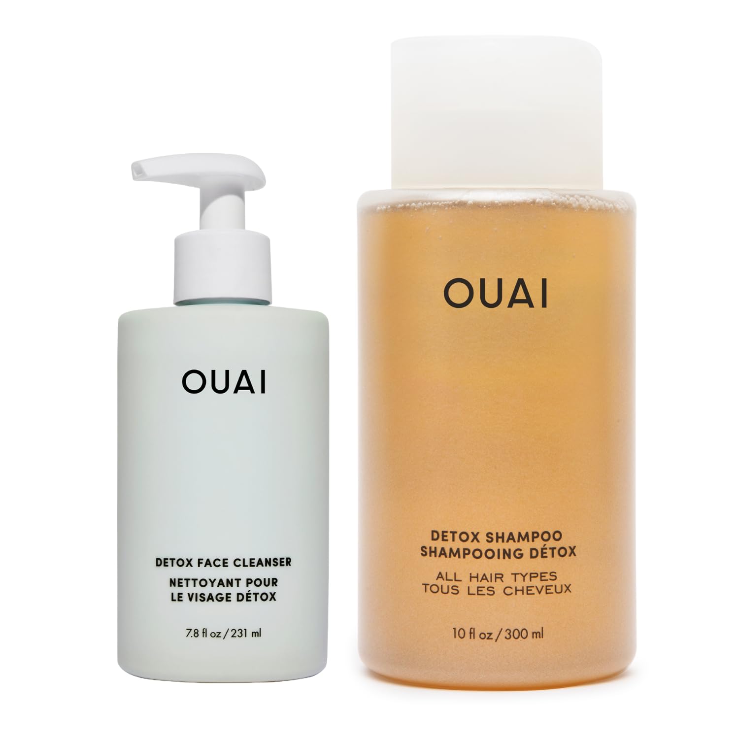 OUAI Detox Shower Routine Bundle - Gentle Detox Face Cleanser (7.8 Oz) and Clarifying Shampoo with Apple Cider Vinegar (10 Oz) - Removes Dirt, Oil, Product, Makeup, and Sunscreen - 2-Piece Bundle OUAI buy supplements canada