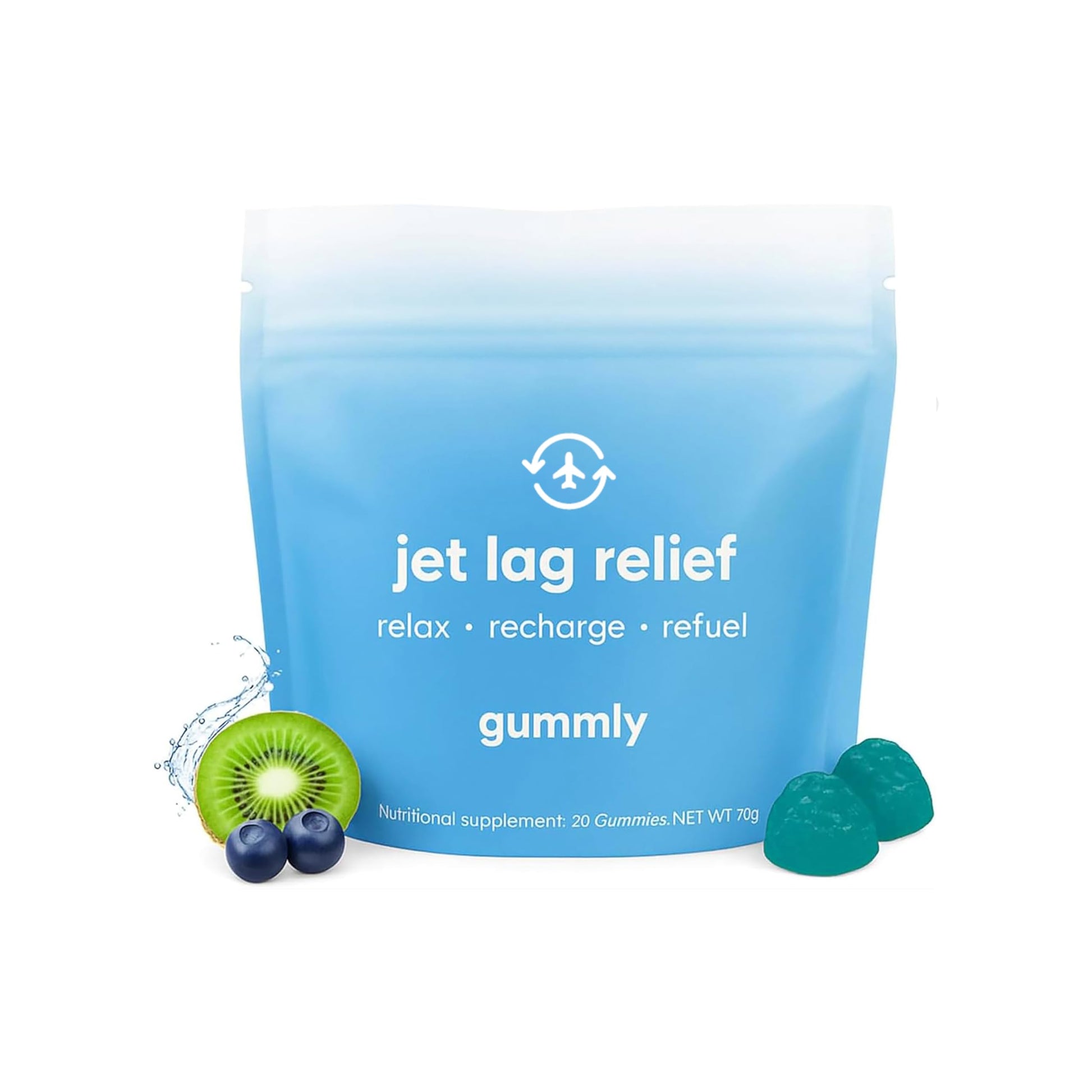 Jet Lag Remedy for Travel Gummies • No Jet Lag Pills Alternative • Travel Essentials • Support Adjustment to Time Zones and Circadian Rhythm • Delicious Tropical Berry Flavor • 20 Gummies 3-5 Trips Gummly buy supplements canada