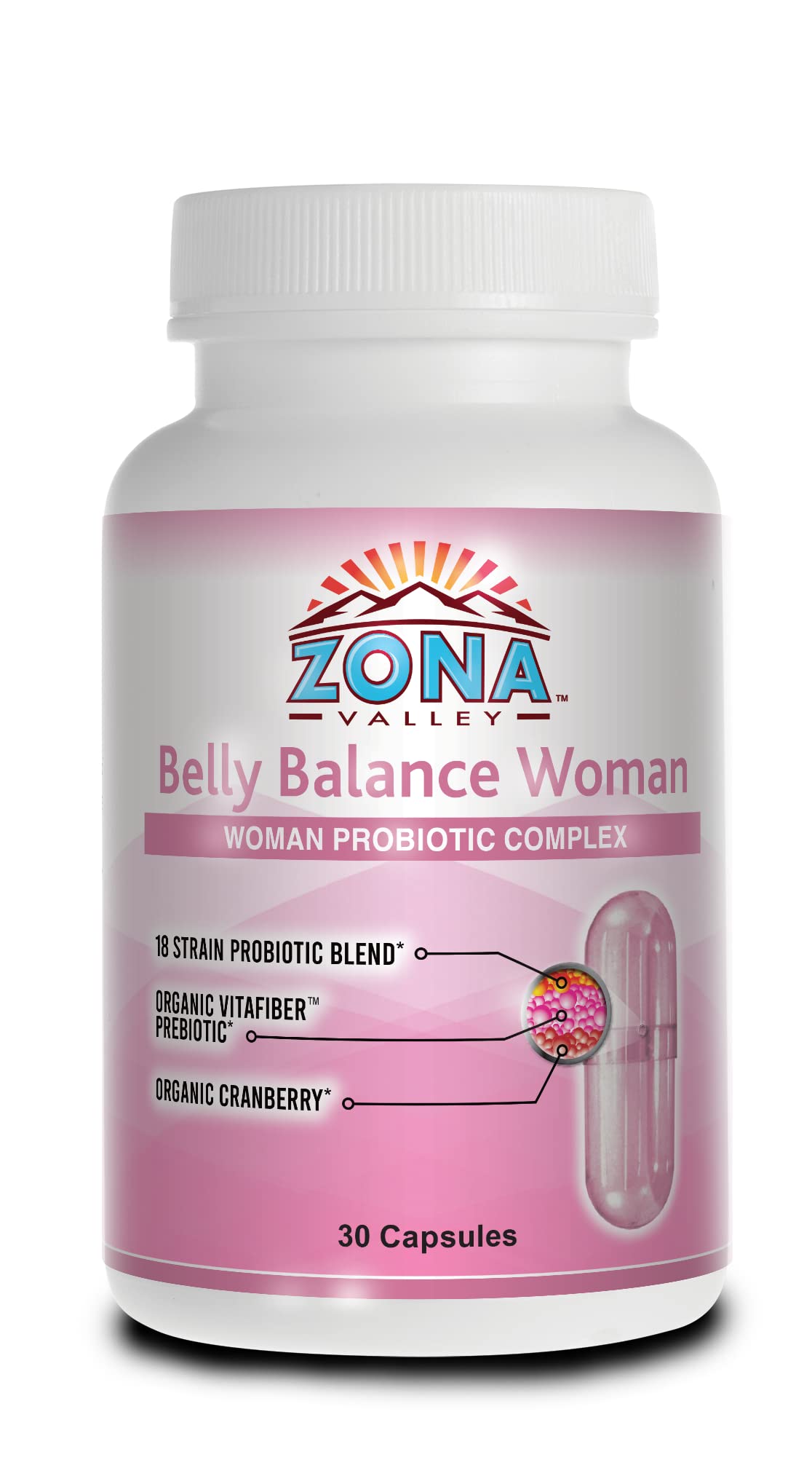 Zona Valley Belly Balance Woman 30 Capsules - Prebiotic and Microencapsulated probiotic Zona Valley buy supplements canada