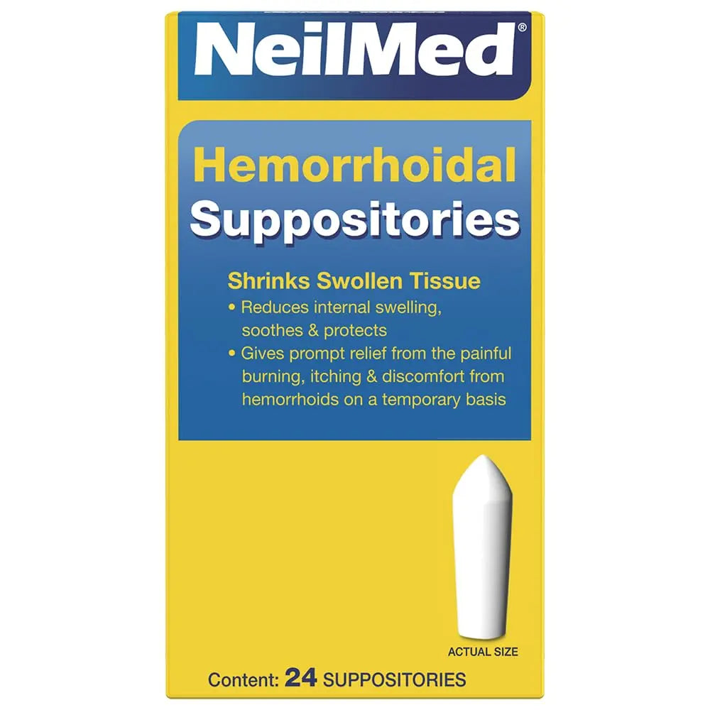 NeilMed Hemorrhoidal Suppositories, Shrinks Swollen Tissue, Relief from Burning, Itching and Discomfort of Hemorrhoids, 24 Count NeilMed buy supplements canada