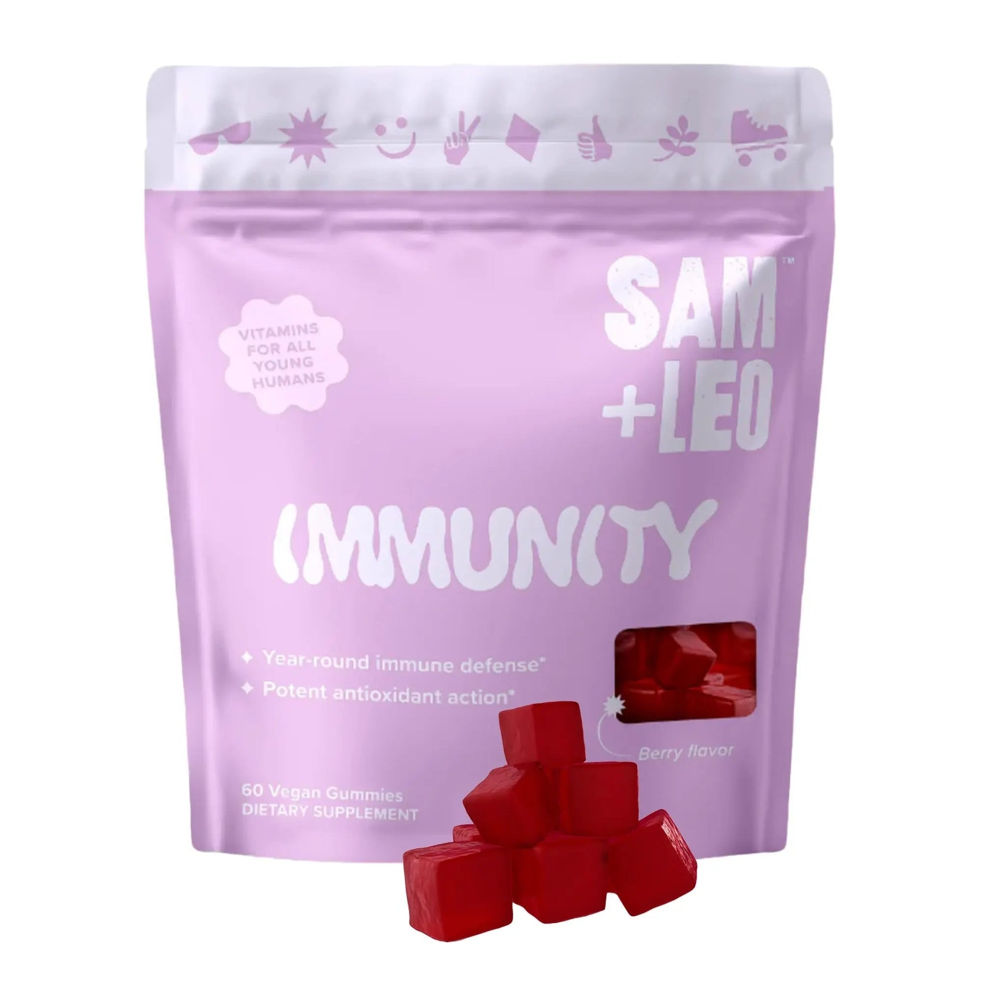 SAM+LEO Immunity Gummies with Elderberry, Echinacea, Zinc & Vitamin C for Kids & Teens – Immune Support Supplement Gummies | SAM+LEO buy supplements canada