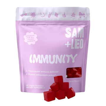 SAM+LEO Immunity Gummies with Elderberry, Echinacea, Zinc & Vitamin C for Kids & Teens – Immune Support Supplement Gummies | SAM+LEO buy supplements canada