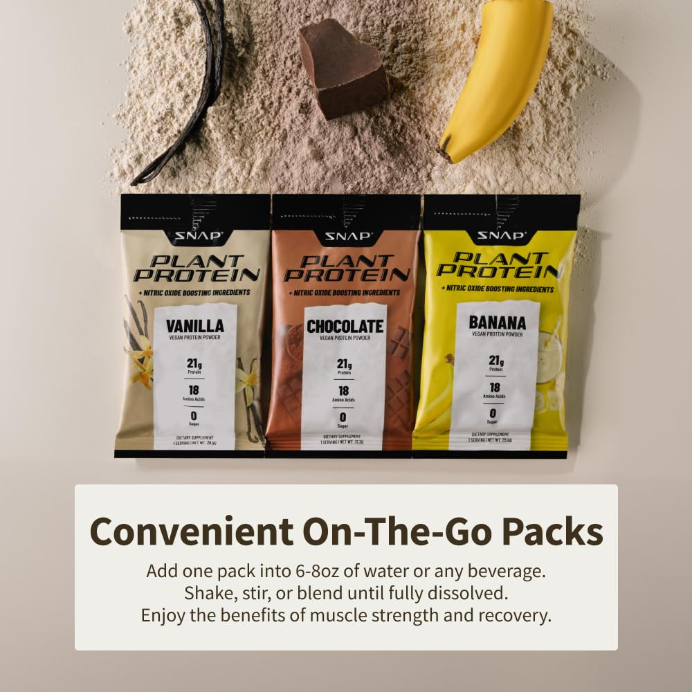 Snap Supplements 100% Plant Based Protein Powder Stick Packs with Nitric Oxide Booster Snap Supplements buy supplements canada
