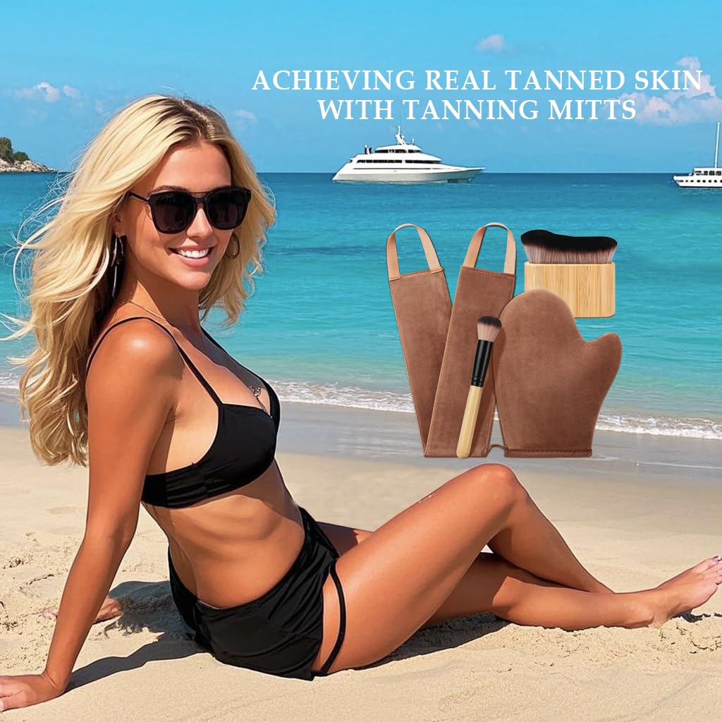 4 in 1 Luxury Velvet Tanning Mitt Self Tanning Mitt Applicator Self Tanner Brush Self Tanner Back Applicator ANSPHIE buy supplements canada