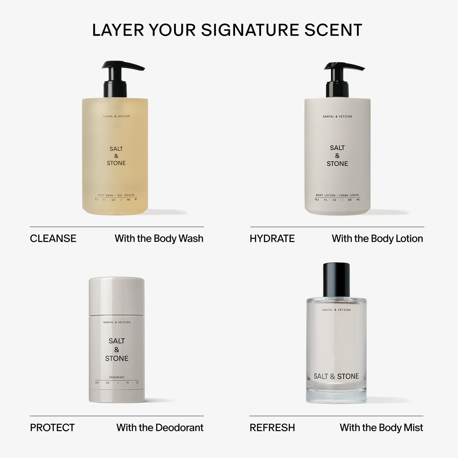 Salt & Stone Aluminum Free Deodorant | Extra Strength 48 Hour Protection for Women & Men | Made with Seaweed Extracts, Niacinamide & Prebiotics | Santal & Vetiver Salt & Stone buy supplements canada