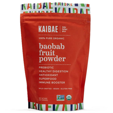 KAIBAE Premium Organic Baobab Powder | Prebiotic Fiber Superfood for Gut & Metabolic Health | Vitamin C + Polyphenols | Gluten-Free, Non-GMO, Vegan | 8 oz. KAIBAE buy supplements canada