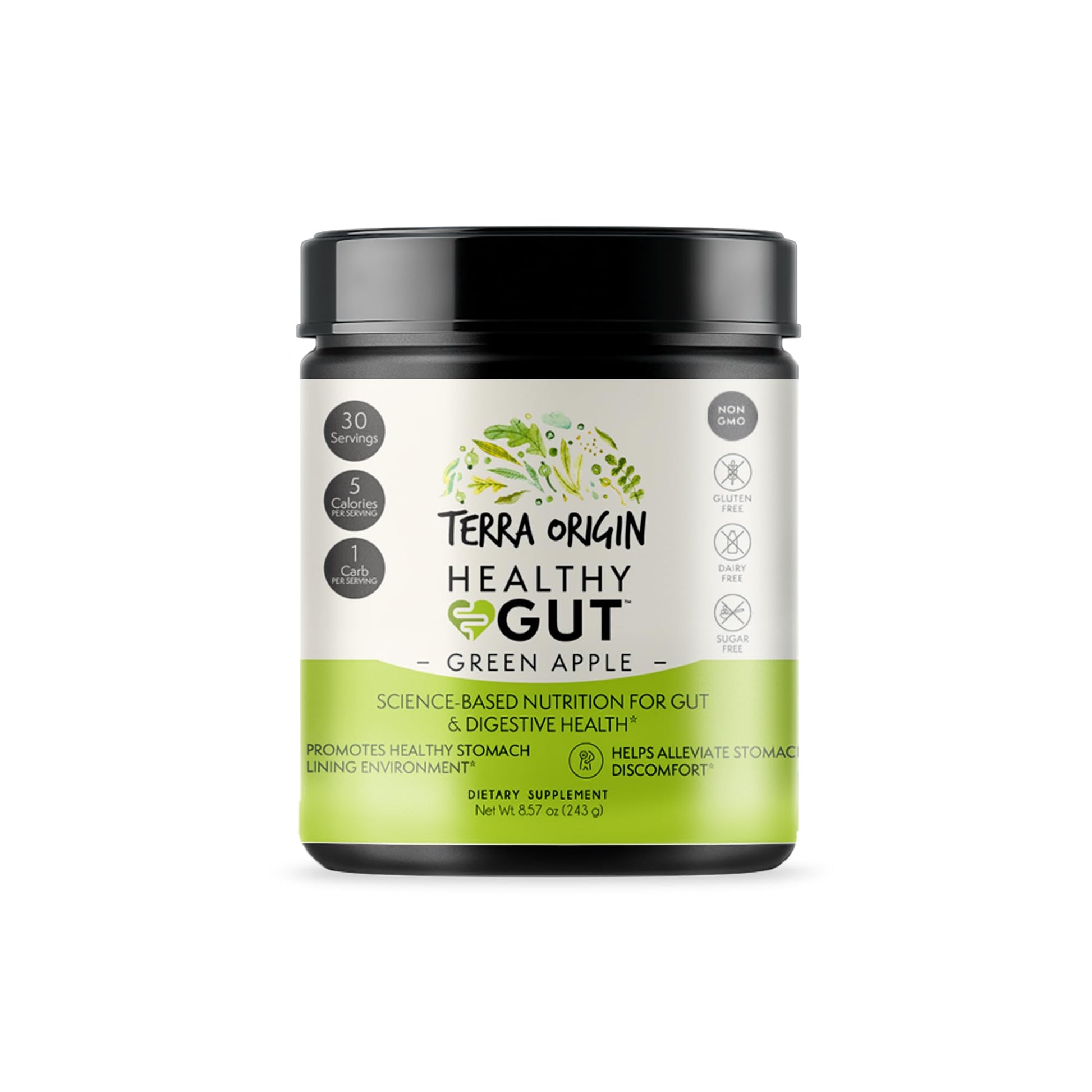 Healthy Gut Green Apple | 30-Servings with L-Glutamine, Zinc, Glucosamine, Slippery Elm Bark, Marshmallow Root and More! TERRA ORIGIN buy supplements canada